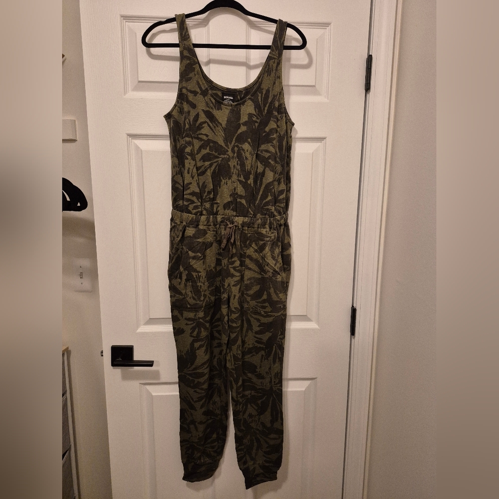 Prana Floral Olive Green Jumpsuit